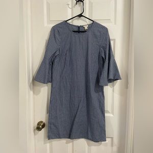 Navy stripe business casual dress